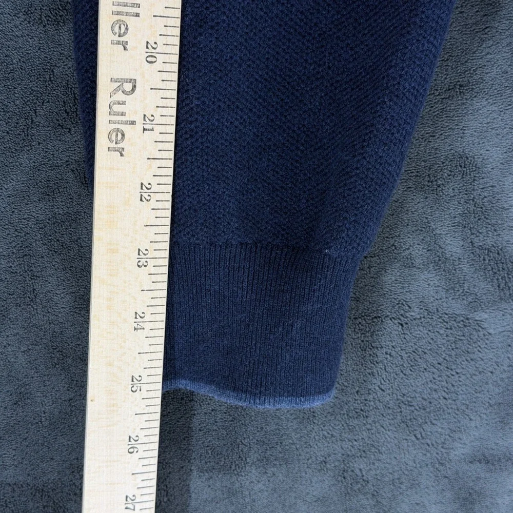 Polo Ralph Lauren Mens XL Navy Blue Pima‎ Cotton Quarter Zip Mock Neck Sweater